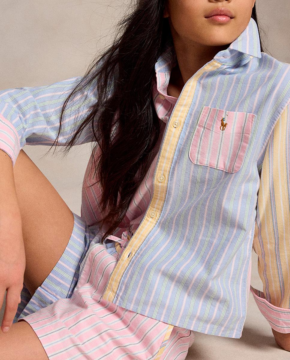 Imagen 0 de Camisa de niña Oxford de algodón estampada