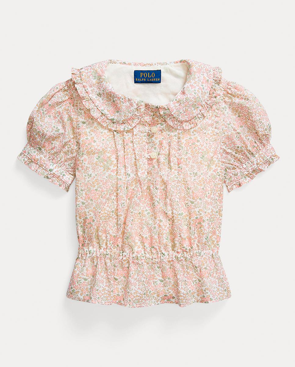 Imagen 0 de Blusa de niña con péplum de algodón
