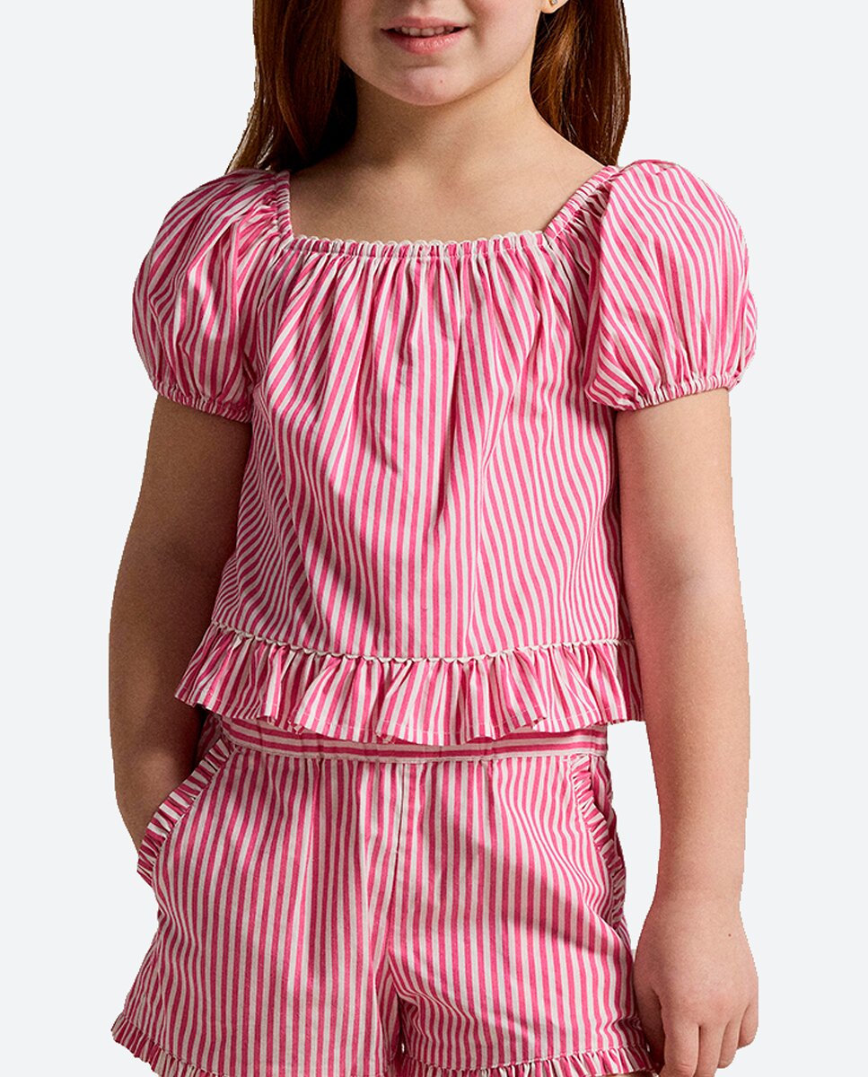 Imagen 0 de Blusa de niña de algodón con manga corta