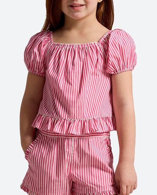 Imagen 0 de Blusa de niña de algodón con manga corta