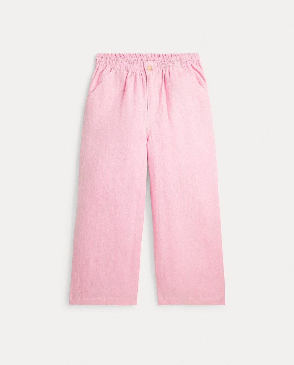 Imagen 0 de Pantalón de niña de lino en rosa