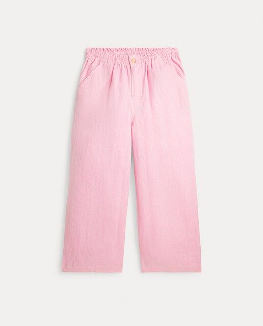 Imagen 0 de Pantalón de niña de lino en rosa