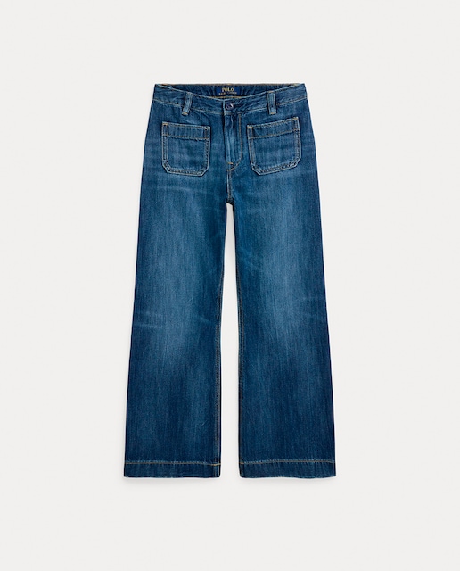 Imagen 0 de Vaqueros de niña de algodón con bolsillos parche