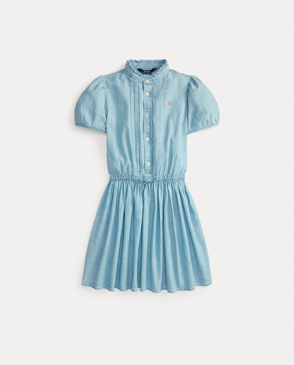 Imagen 0 de Vestido de niña de algodón con manga corta