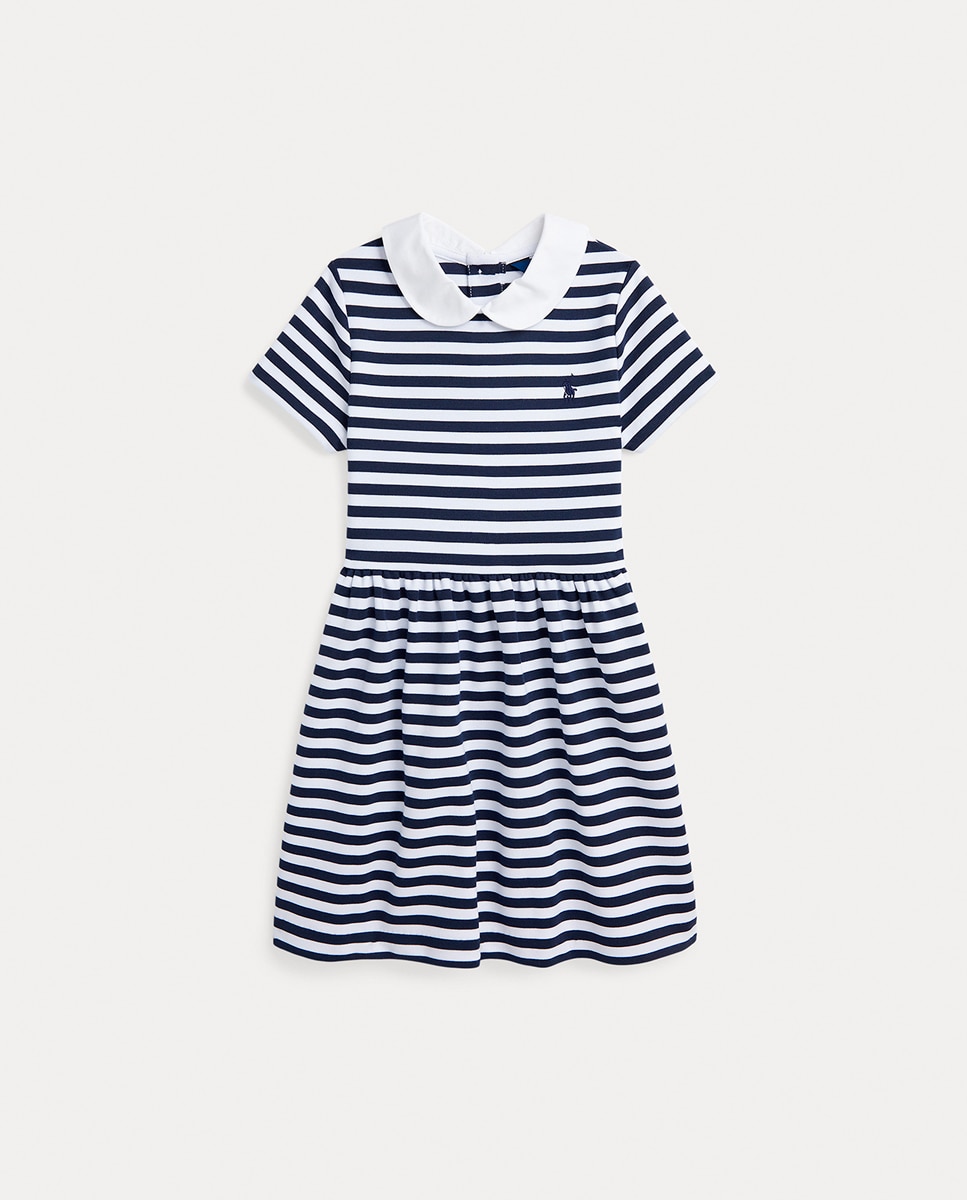 Imagen 0 de Vestido de niña de manga corta con cuello de paño