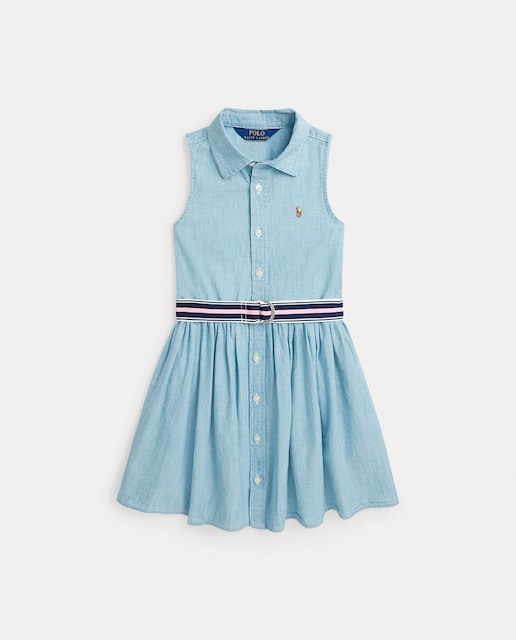 Imagen 0 de Vestido de niña camisero de algodón