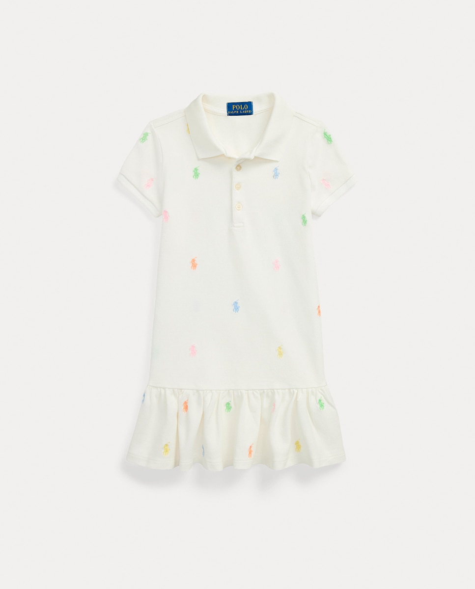 Imagen 0 de Vestido de niña de manga corta con caballo bordado