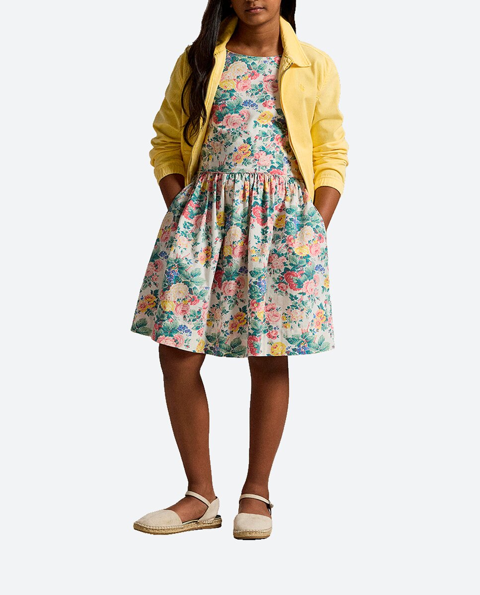 Imagen 0 de Vestido de niña de tirantes con estampado