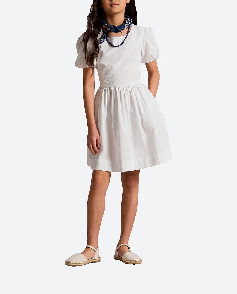 Imagen 0 de Vestido de niña en sirsaca de manga corta