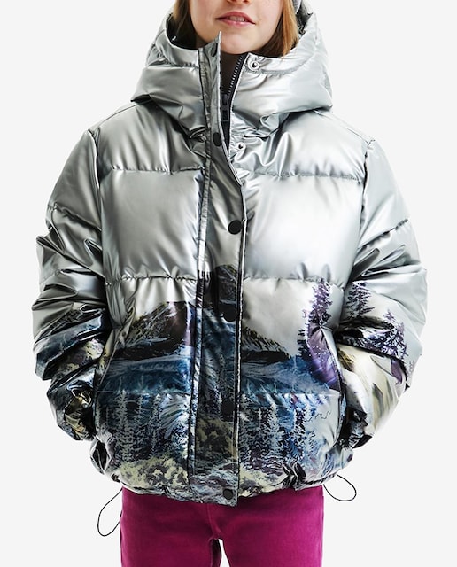 Imagen 0 de Chaqueta de niña corta padded metalizada