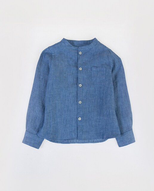 Imagen 0 de Camisa lino cuello mao abierta de niño
