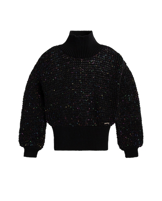 Imagen 0 de Jersey negro niña con cuello alto