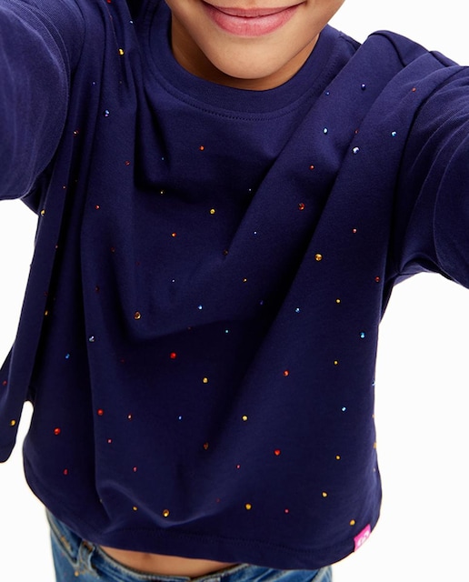 Imagen 0 de Camiseta de manga larga de niña con puntos