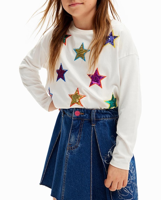 Imagen 0 de Camiseta de manga larga de niña con estrellas