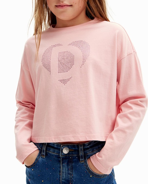 Imagen 0 de Camiseta de manga larga de niña con imagotipo Desigual