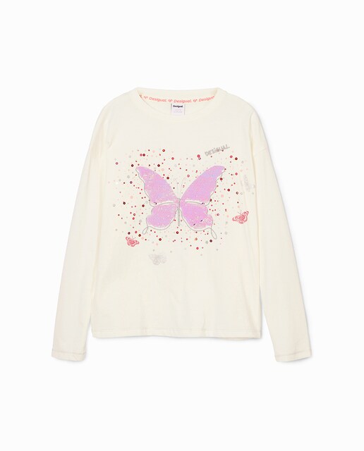 Imagen 0 de Camiseta de manga larga de niña con mariposa