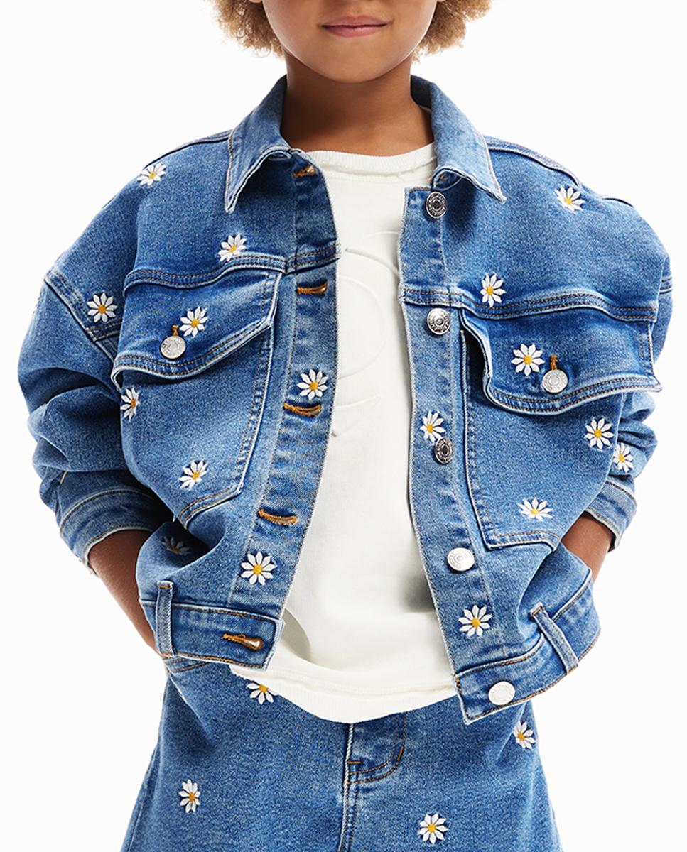 Imagen 0 de Chaqueta vaquera trucker margaritas
