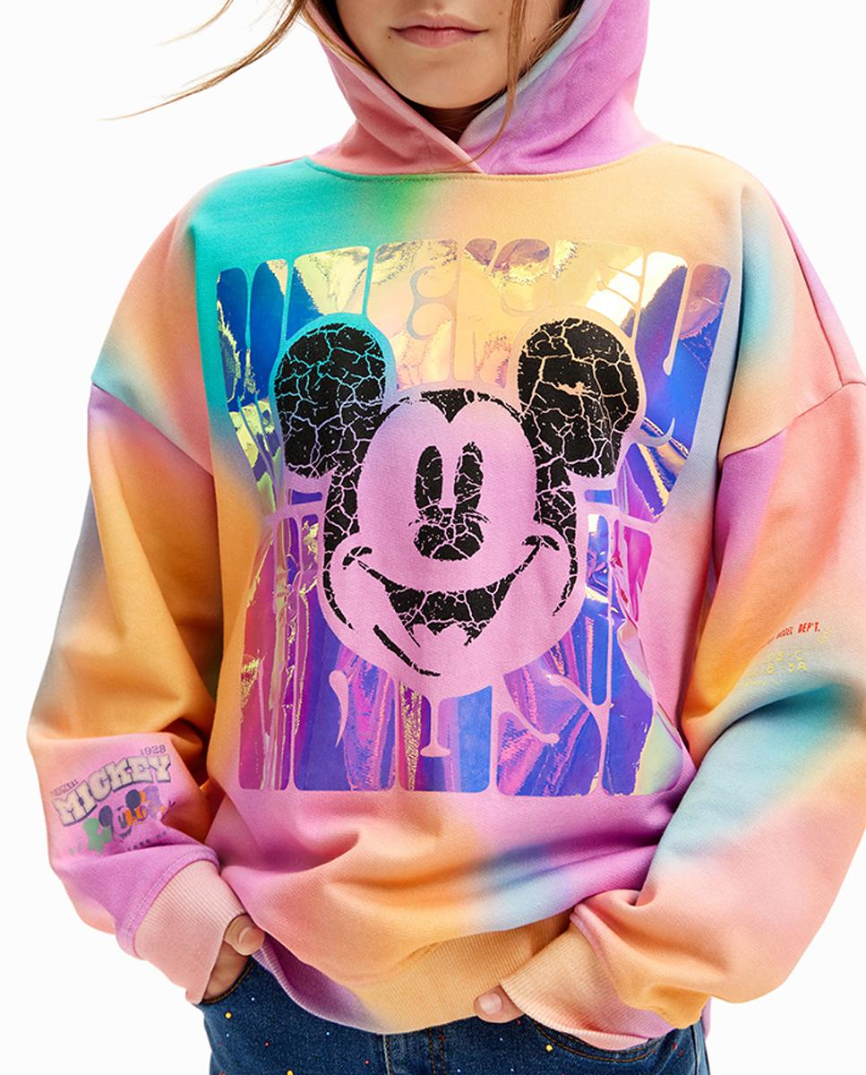 Imagen 0 de Sudadera oversize de niña con capucha Mickey Mouse