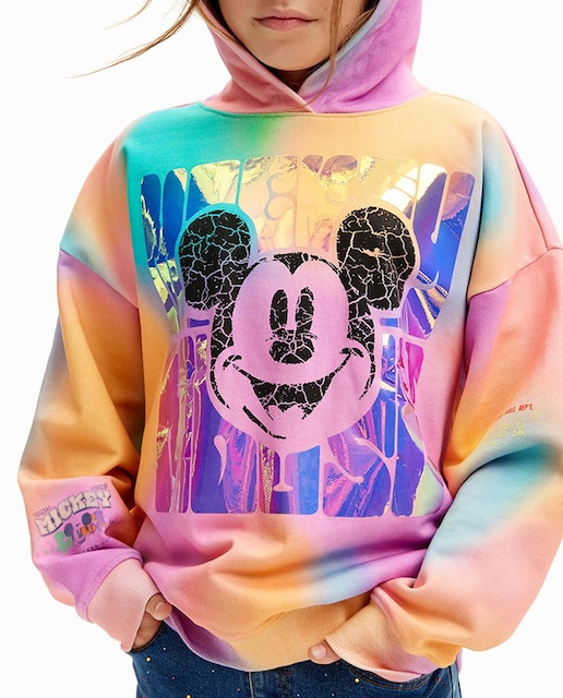 Imagen 0 de Sudadera oversize de niña con capucha Mickey Mouse