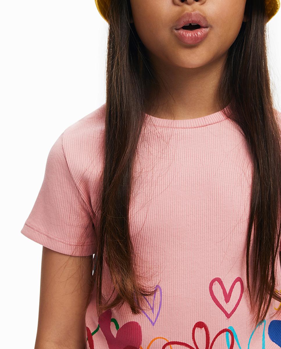 Imagen 0 de Camiseta estampado flor y corazones