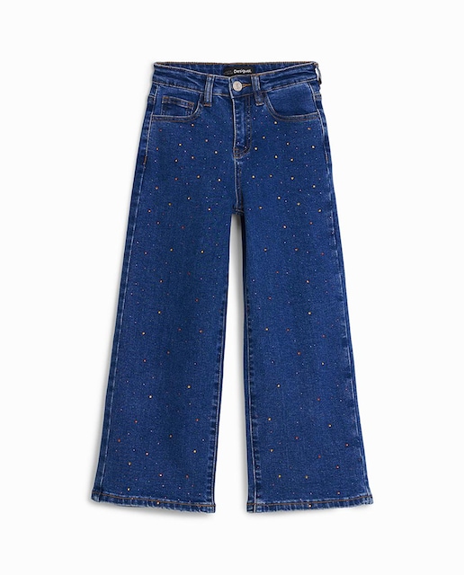 Imagen 0 de Vaqueros wide leg de niña con puntos