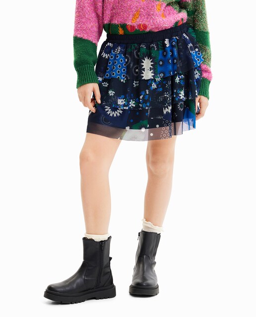 Imagen 0 de Minifalda tul flores de niña
