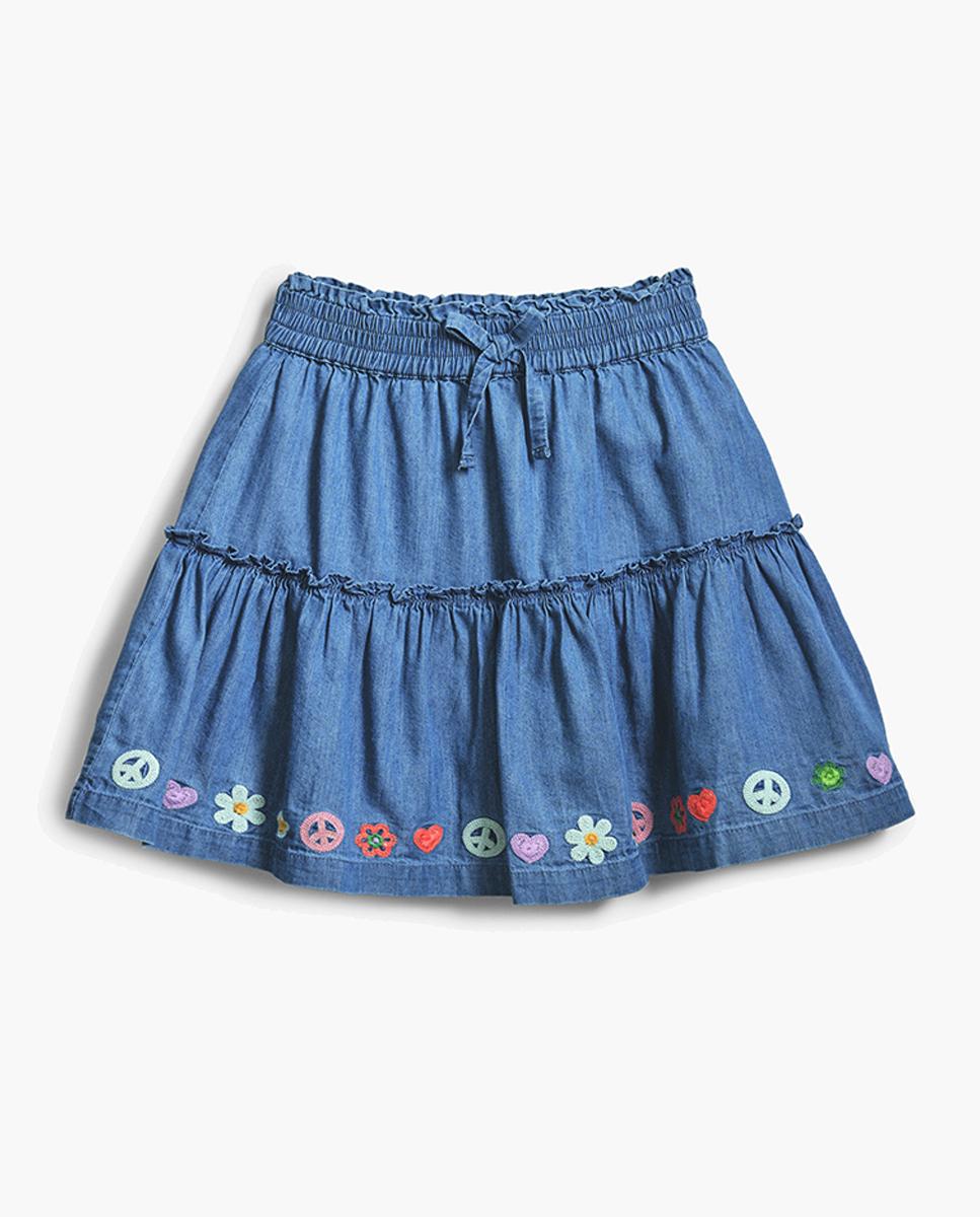 Imagen 0 de Falda denim volante de niña