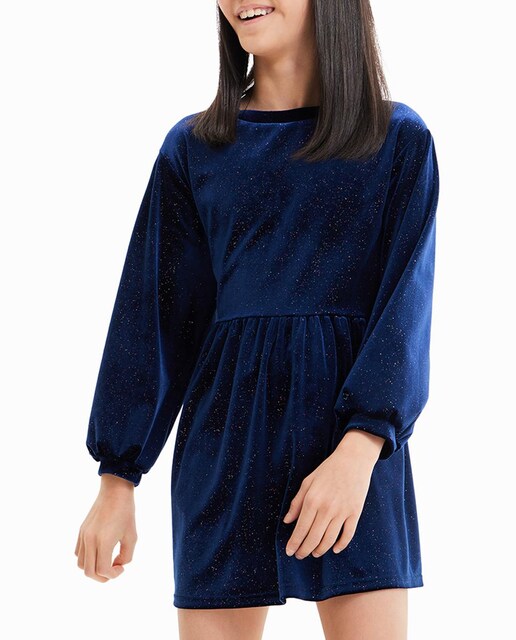 Imagen 0 de Vestido terciopelo brillos de niña