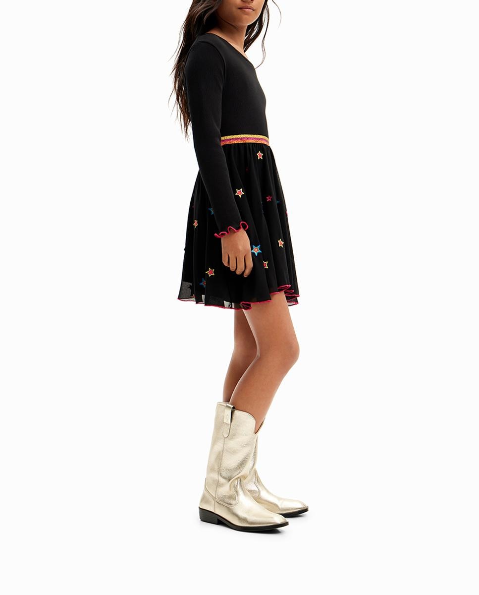 Imagen 0 de Vestido de niña combinado de tul con flores