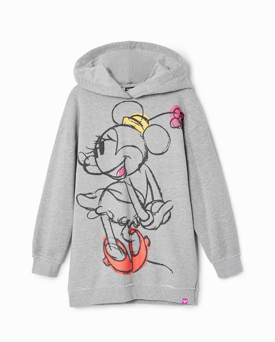 Imagen 0 de Vestido en tejido sudadera de niña con Minnie Mouse