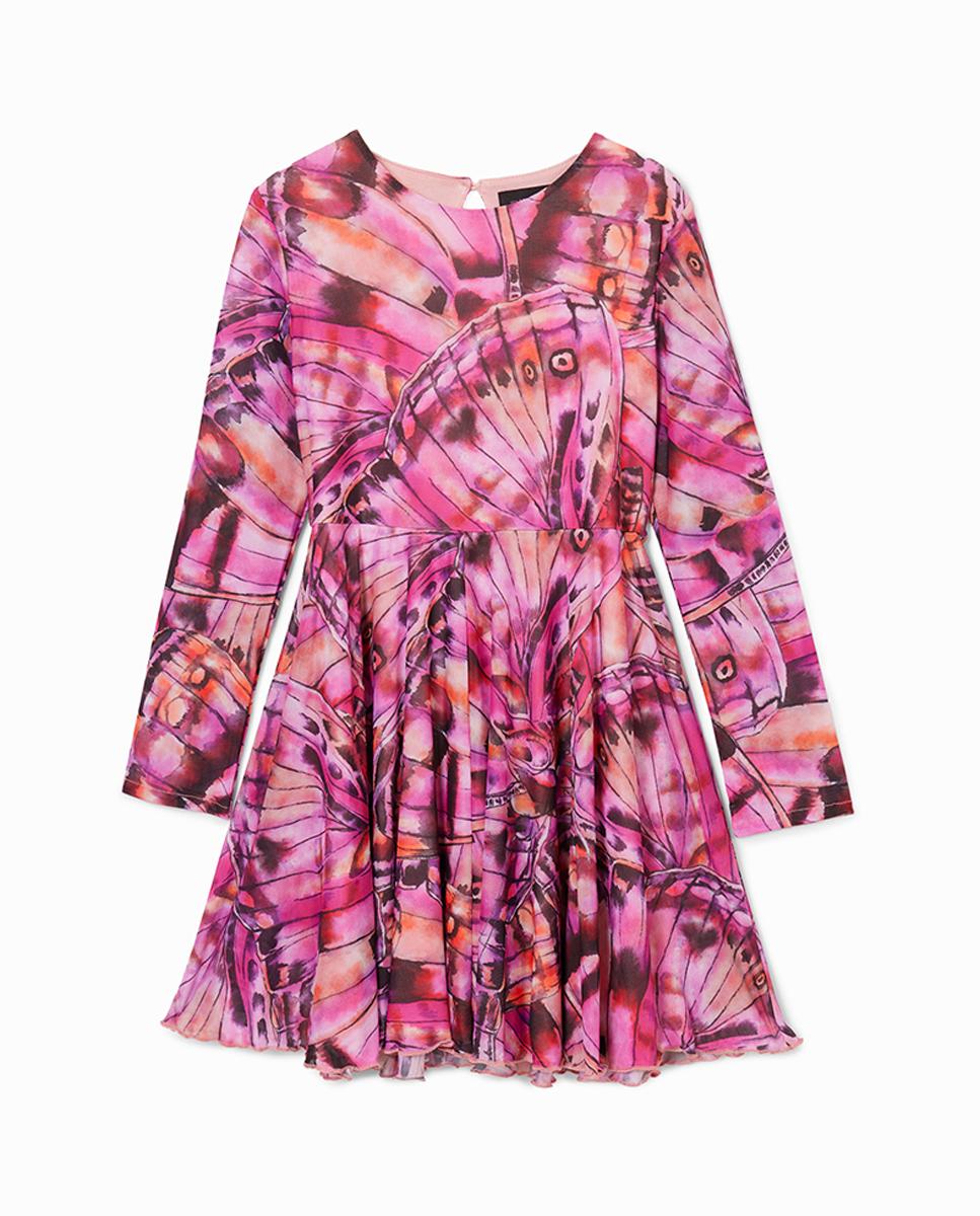 Imagen 0 de Vestido de niña combinado de alas de mariposa