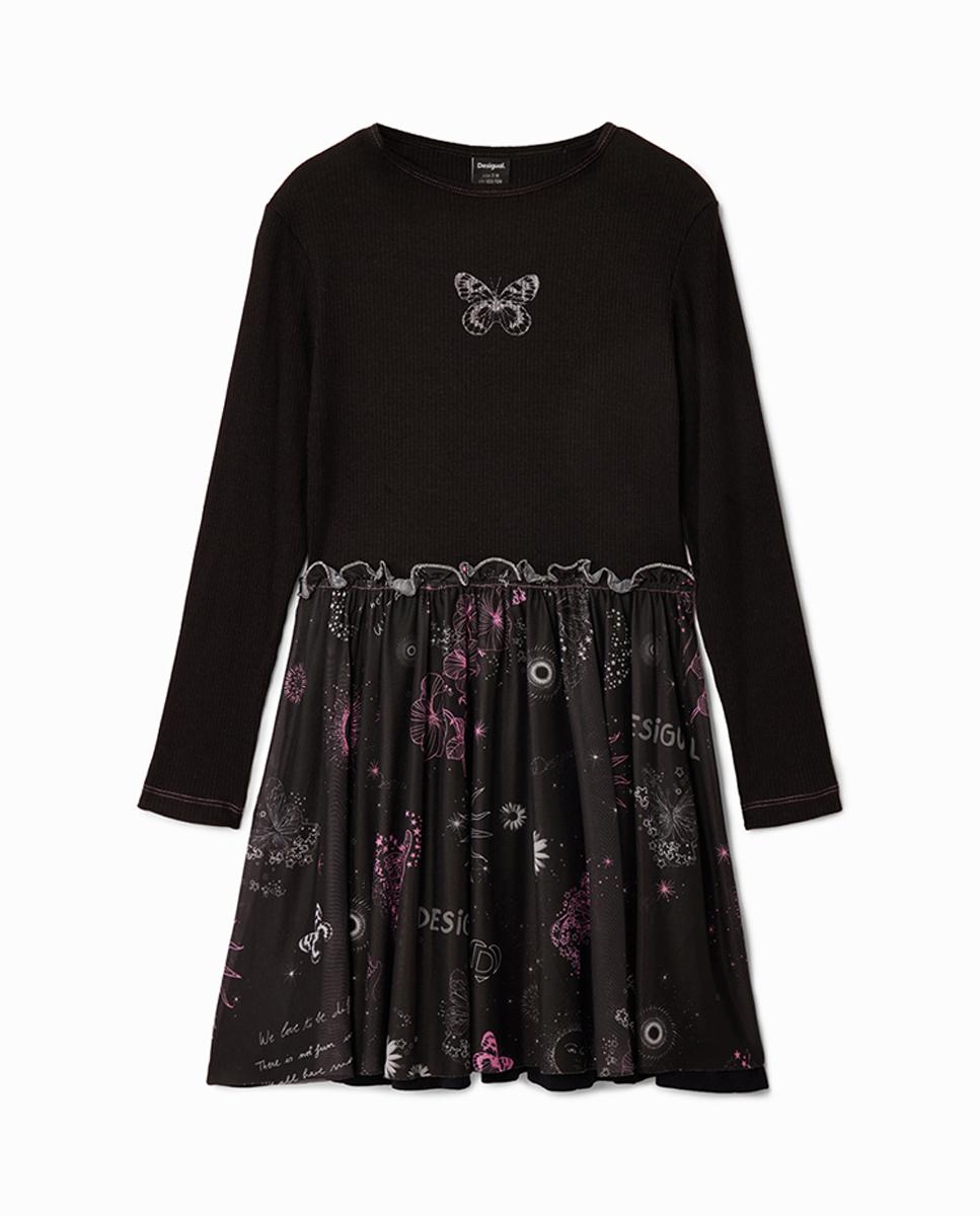 Imagen 0 de Vestido de niña combinado de lunas