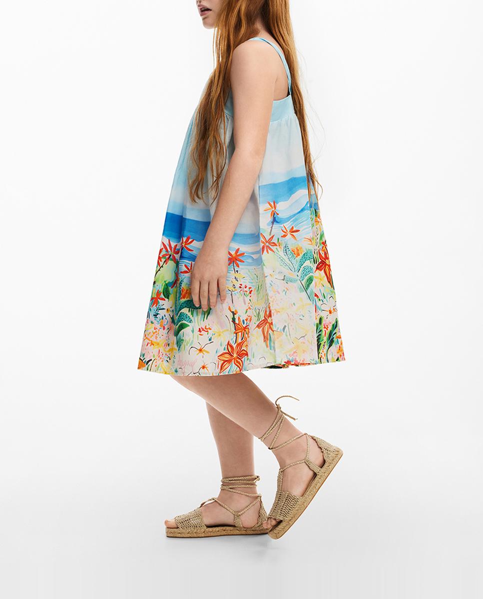 Imagen 0 de Vestido estampado paisaje de niña