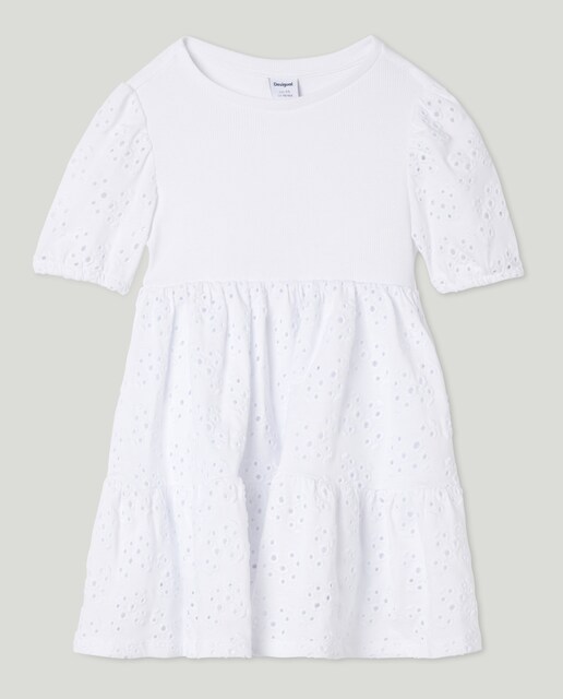 Imagen 0 de Vestido combinado bordado suizo