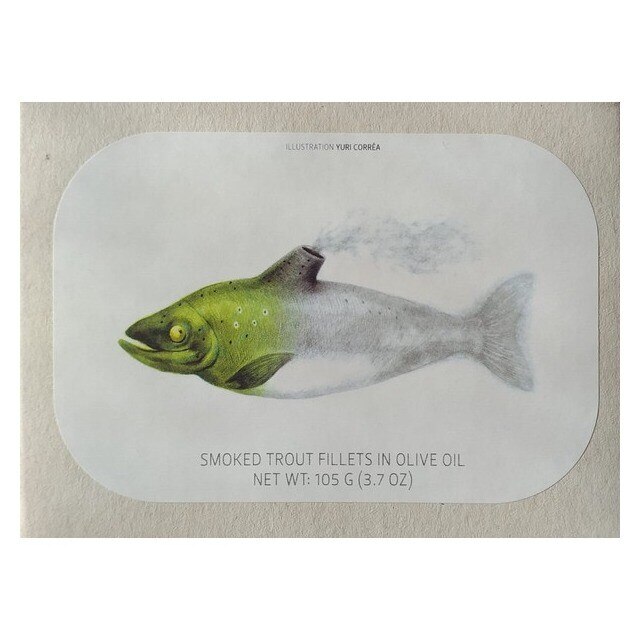 Imagem 0 de Filetes de Truta Fumada em Azeite lata 90 g
