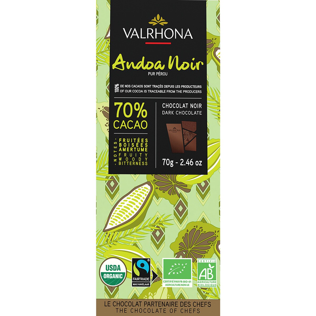Imagem 0 de Chocolate Preto 70% Andoa Biológico 70 g