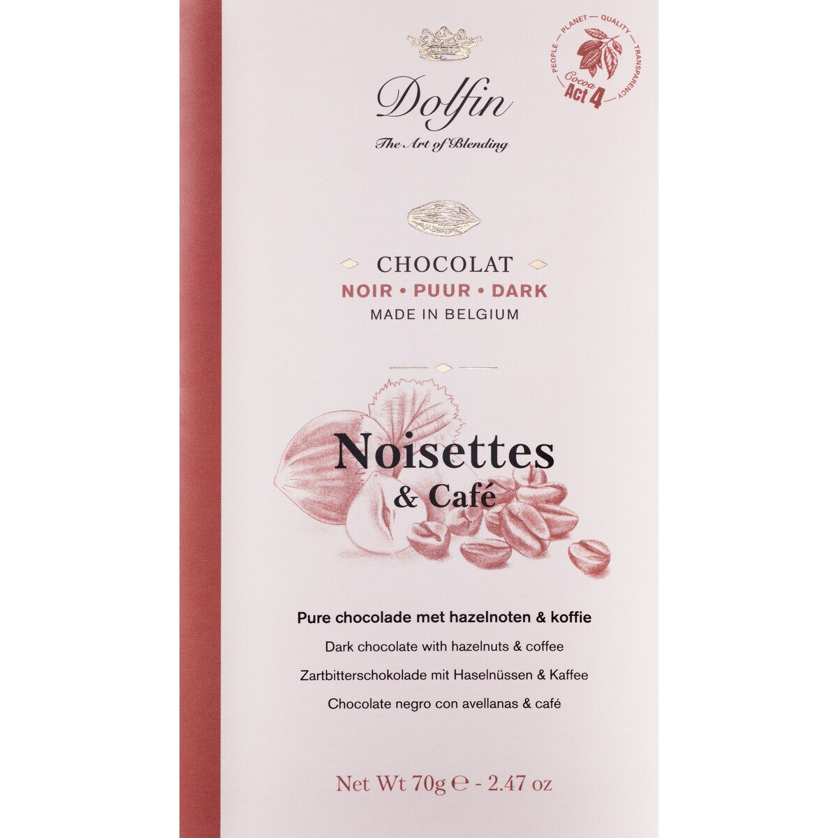 Chocolate Preto com Avelãs e Café 70 g 1