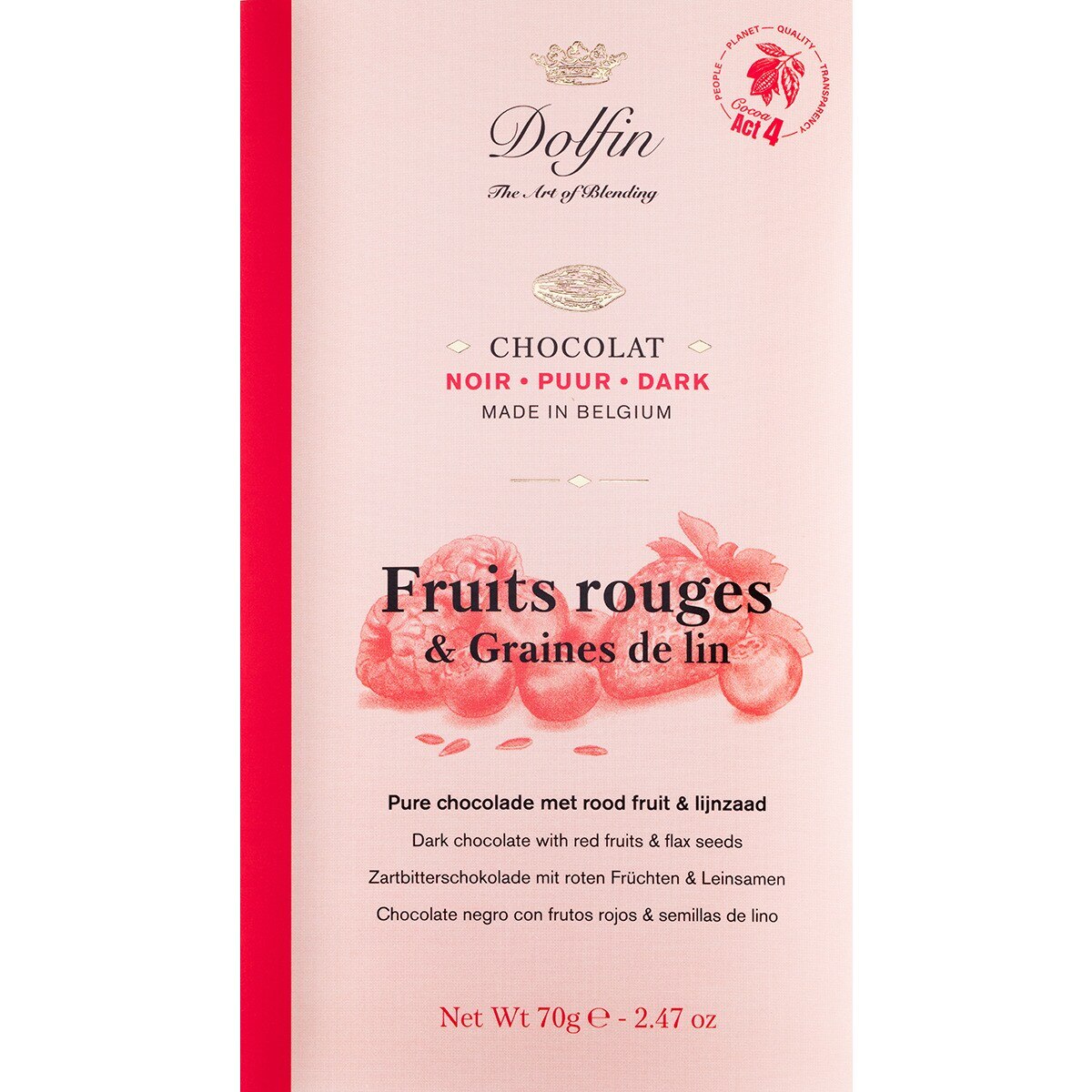 Imagem 0 de Chocolate Preto com Frutos Vermelhos e Linhaça 70 g