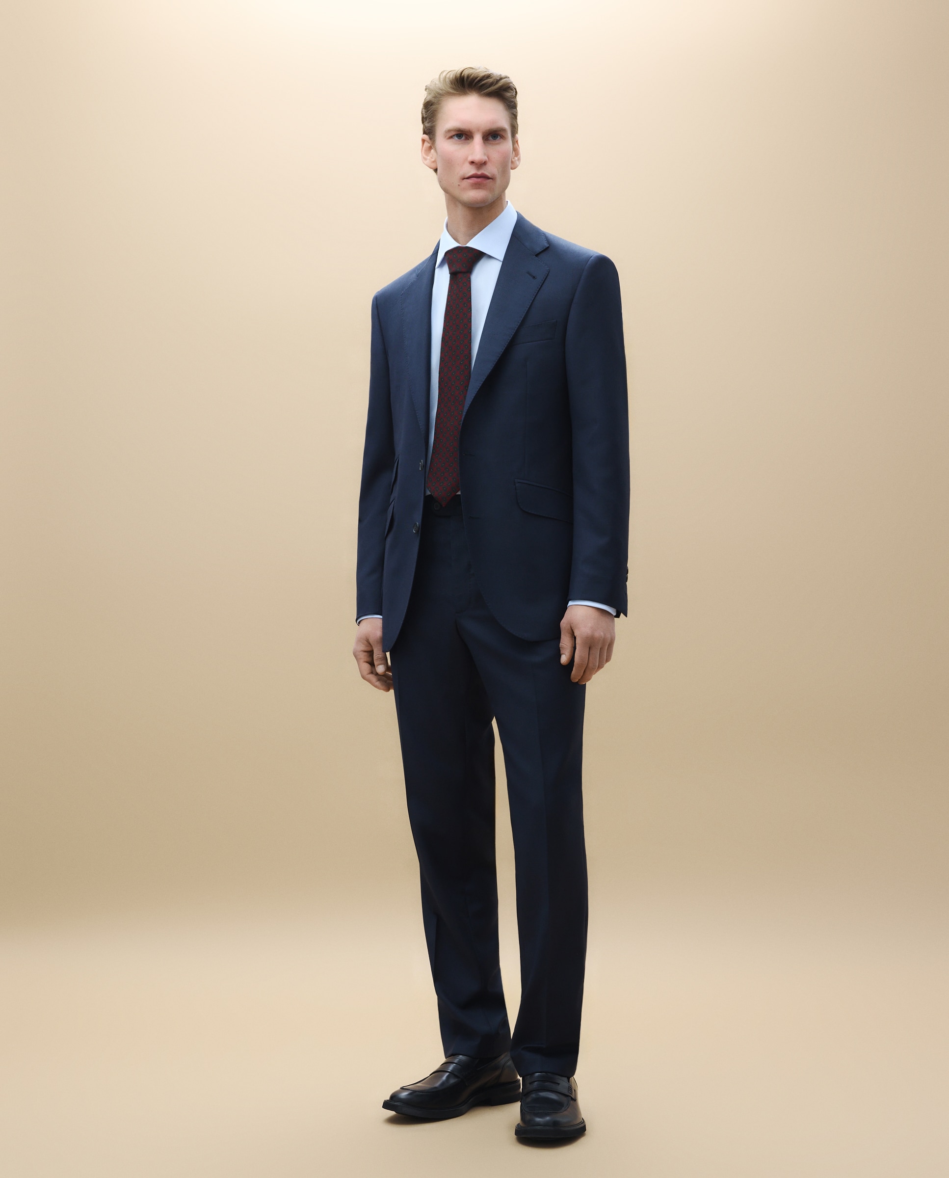 Pantalón separate Regular liso vestir 100% Lana hombre - Emidio Tucci - Azul Azul-1