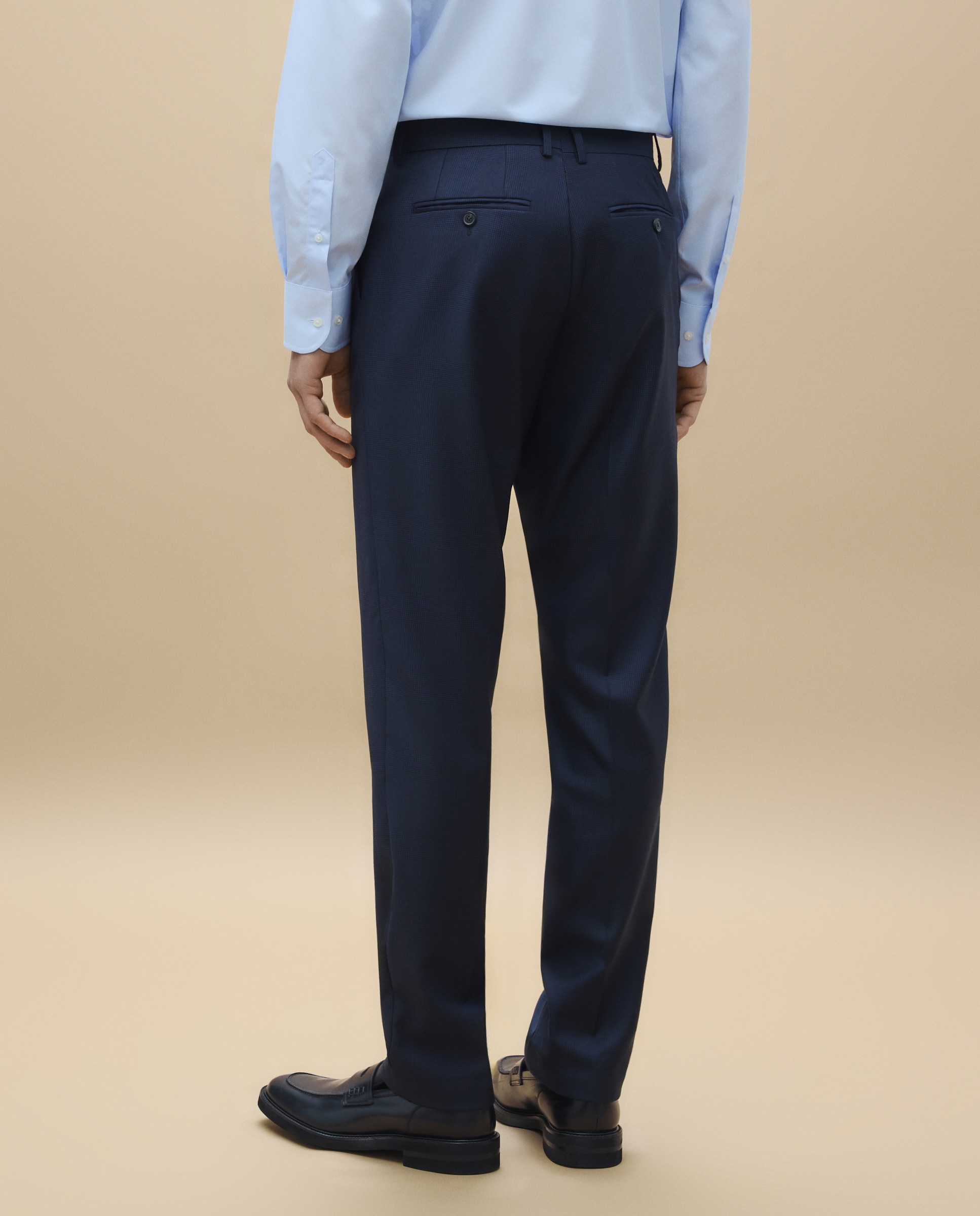 Pantalón separate Regular liso vestir 100% Lana hombre - Emidio Tucci - Azul Azul-4