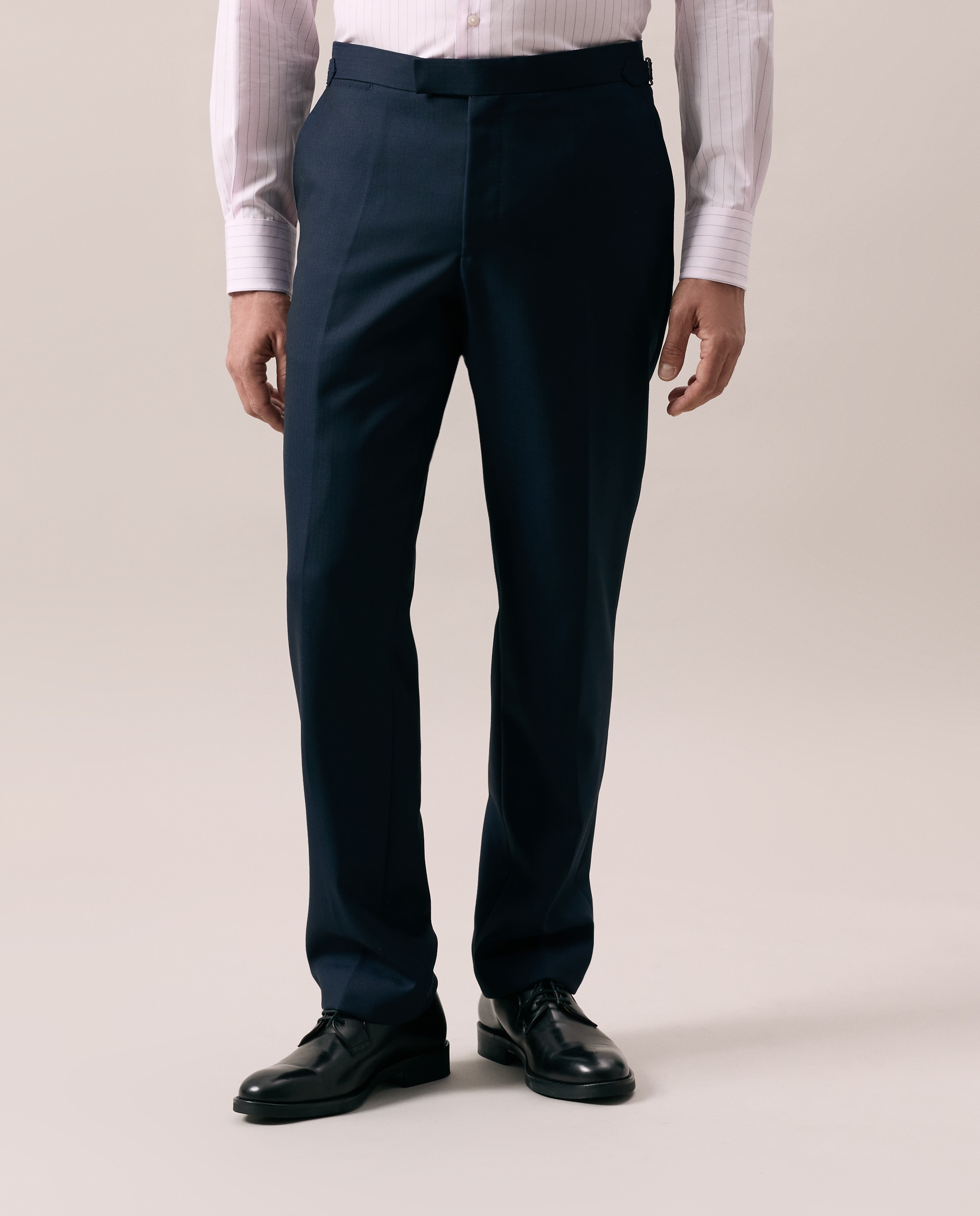 Pantalón separate Slim espiga vestir 100% Lana hombre - Emidio Tucci - Azul marino Azul marino-2