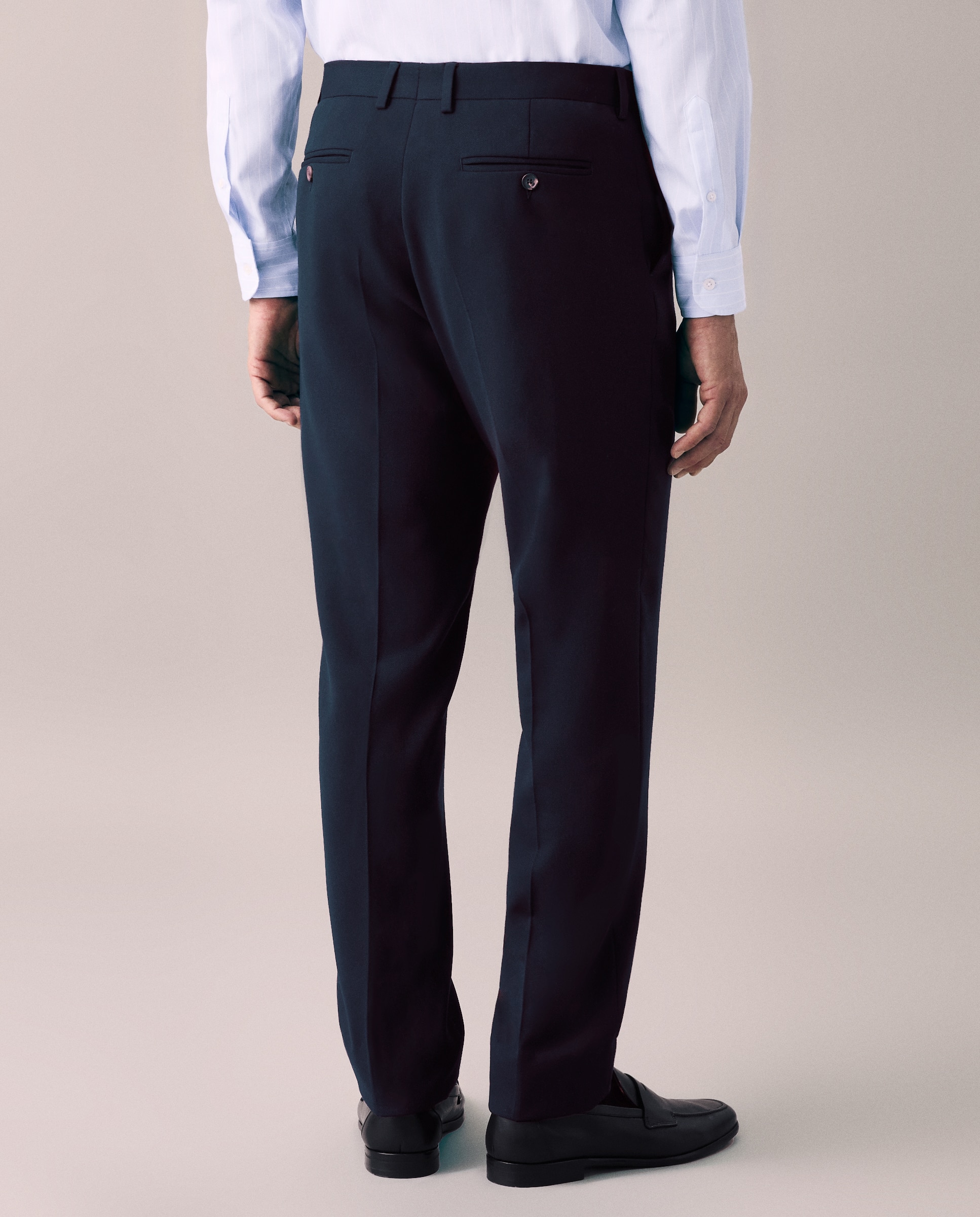 Calças Formais Separate Slim Fit com Micro Estrutura Azul-marinho-3