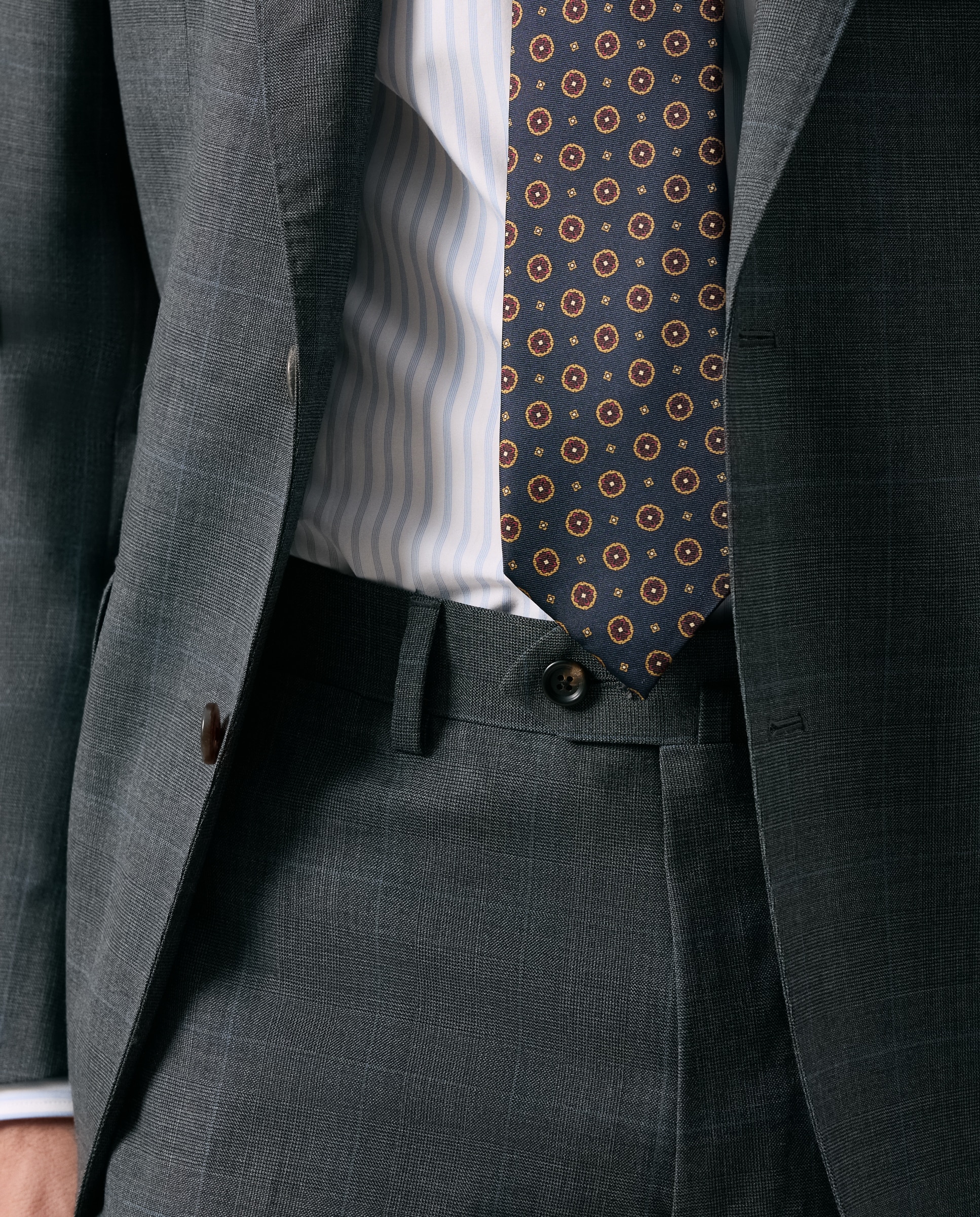 Traje Slim cuadro vestir 100% Lana hombre - Emidio Tucci - Gris claro Gris claro-4