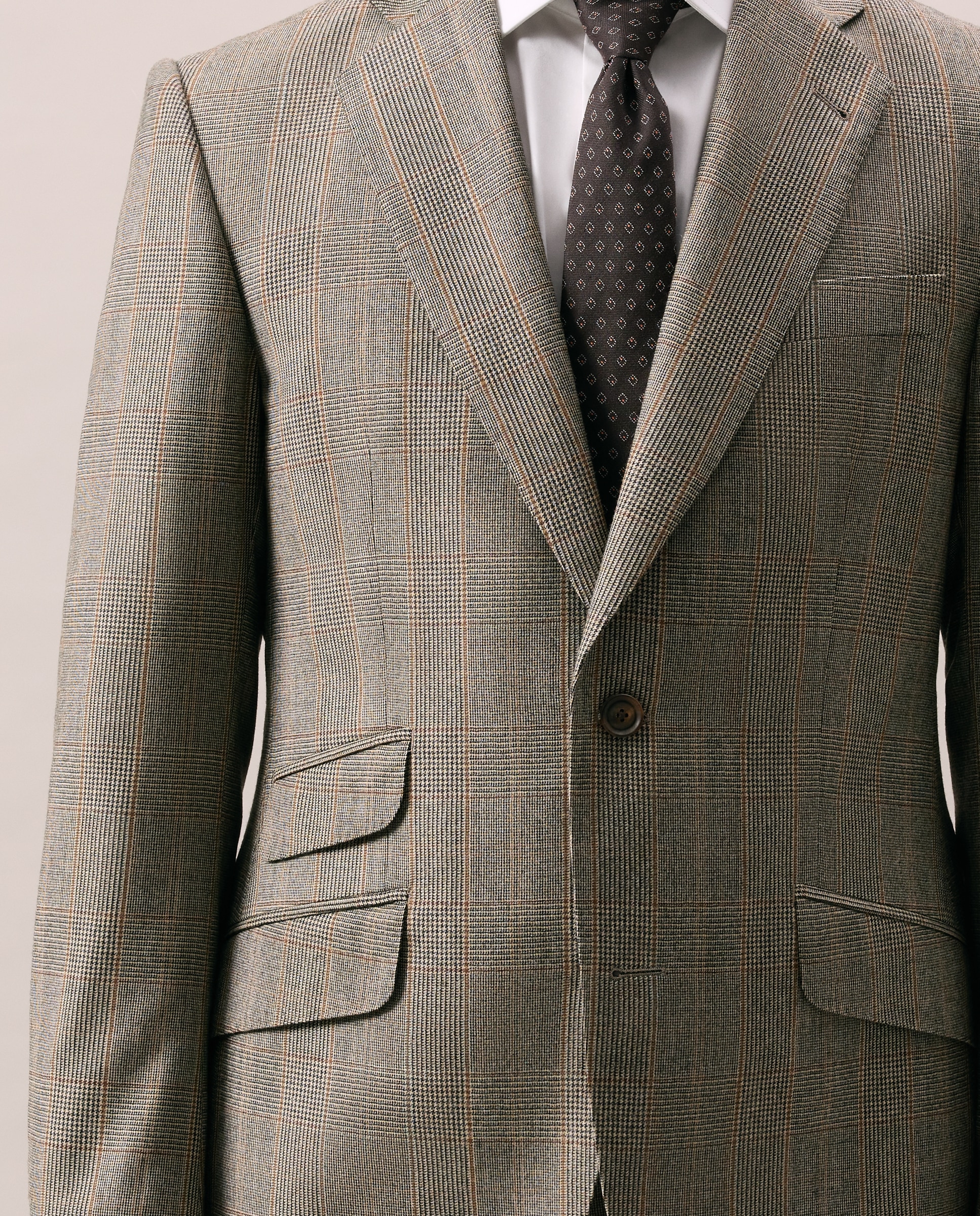 Traje Slim cuadro vestir 100% Lana hombre - Emidio Tucci - Camel Camel-3