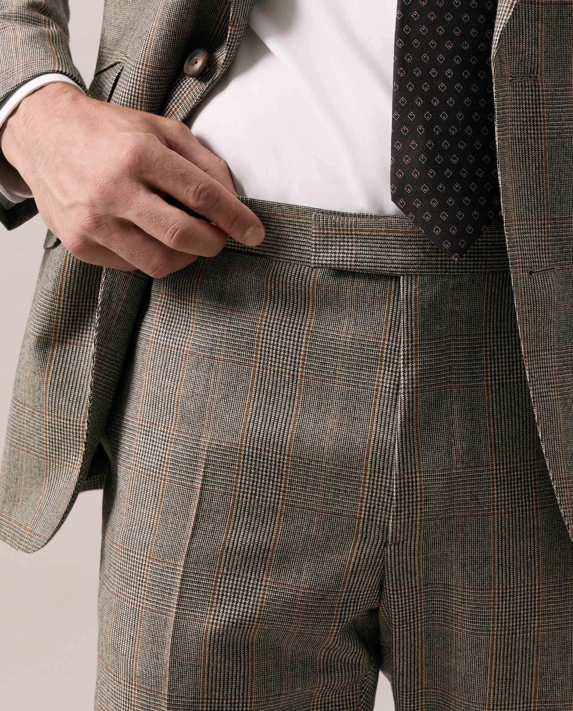 Traje Slim cuadro vestir 100% Lana hombre - Emidio Tucci - Camel Camel-4