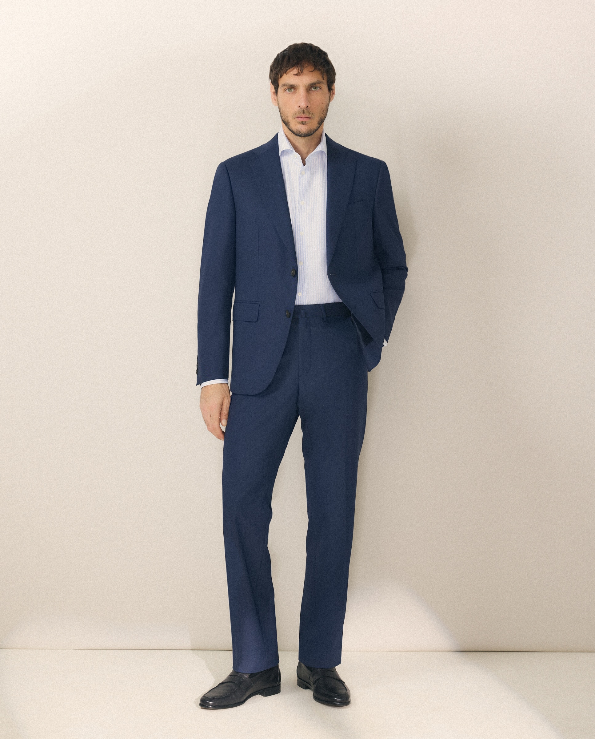 Fato com Micro Estrutura Azul-1