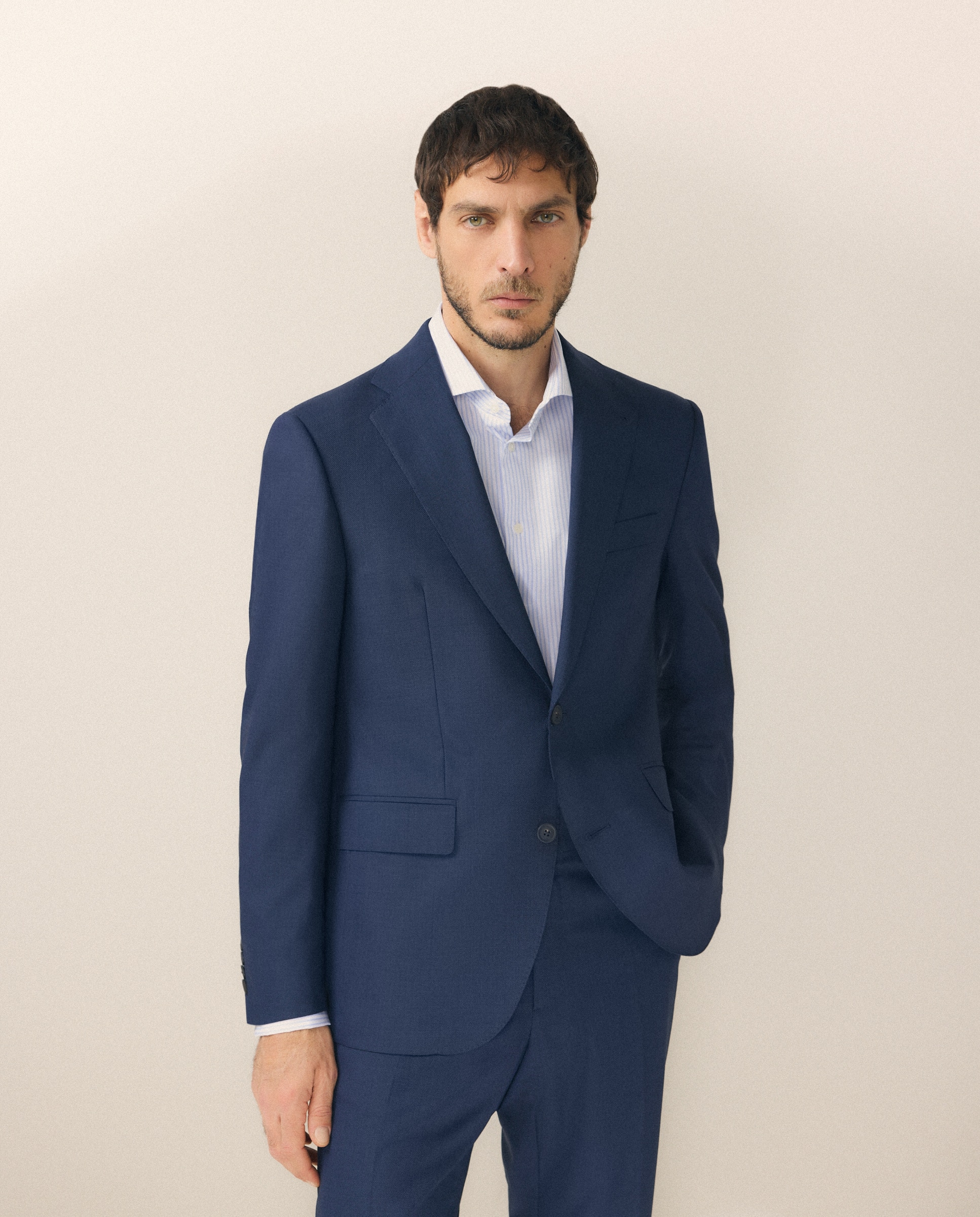 Fato com Micro Estrutura Azul-2