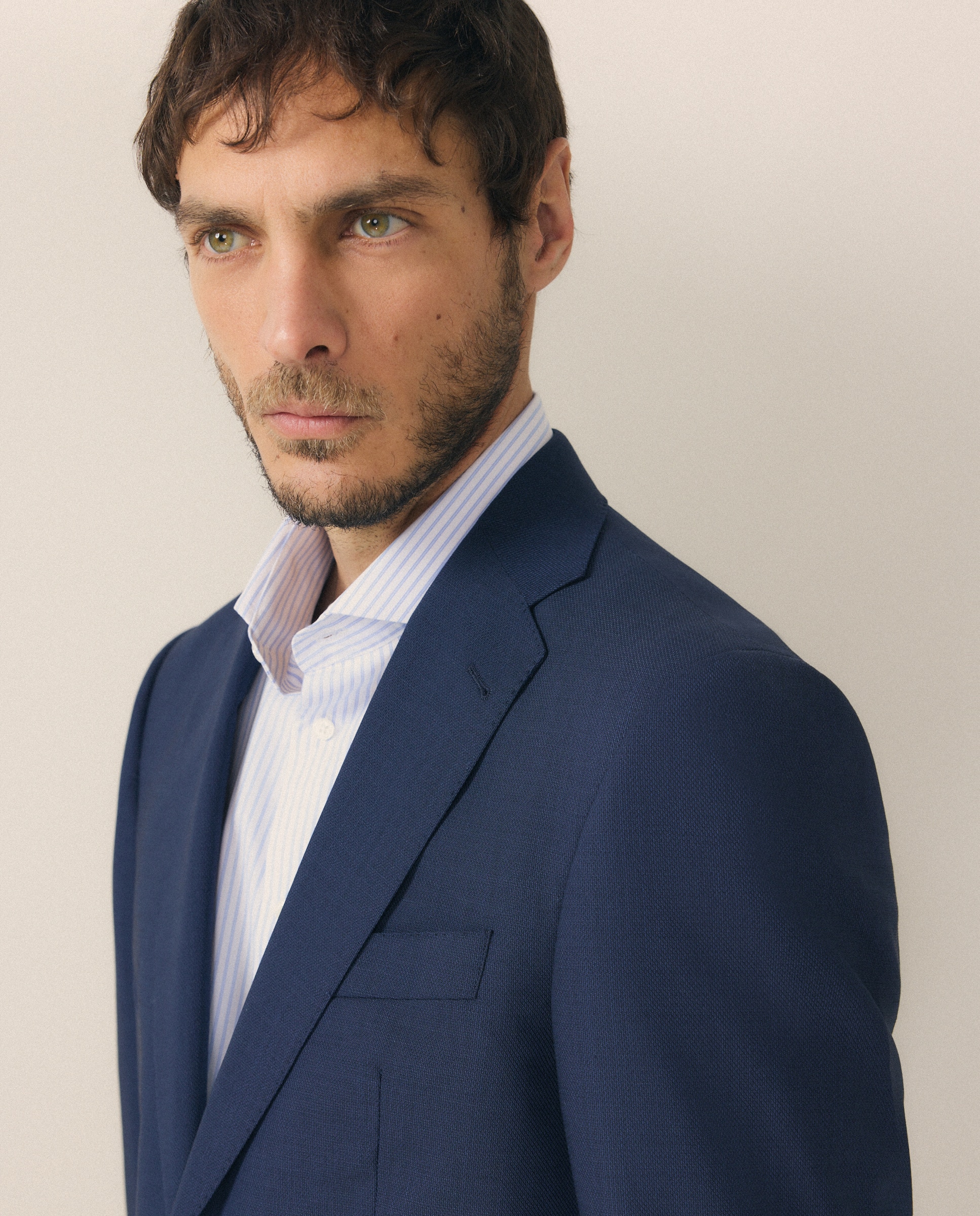 Fato com Micro Estrutura Azul-5