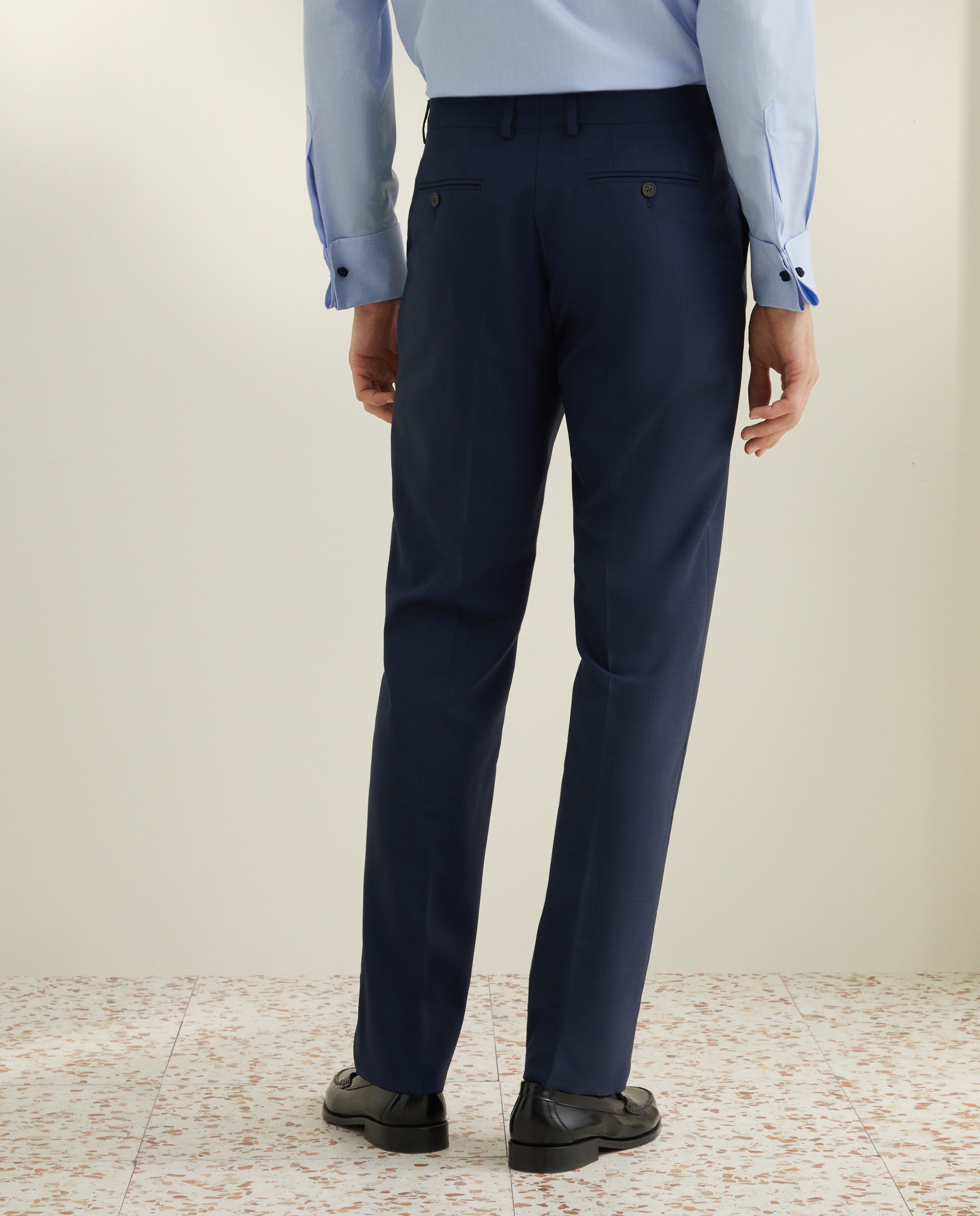 Fato com Micro Estrutura Azul-8