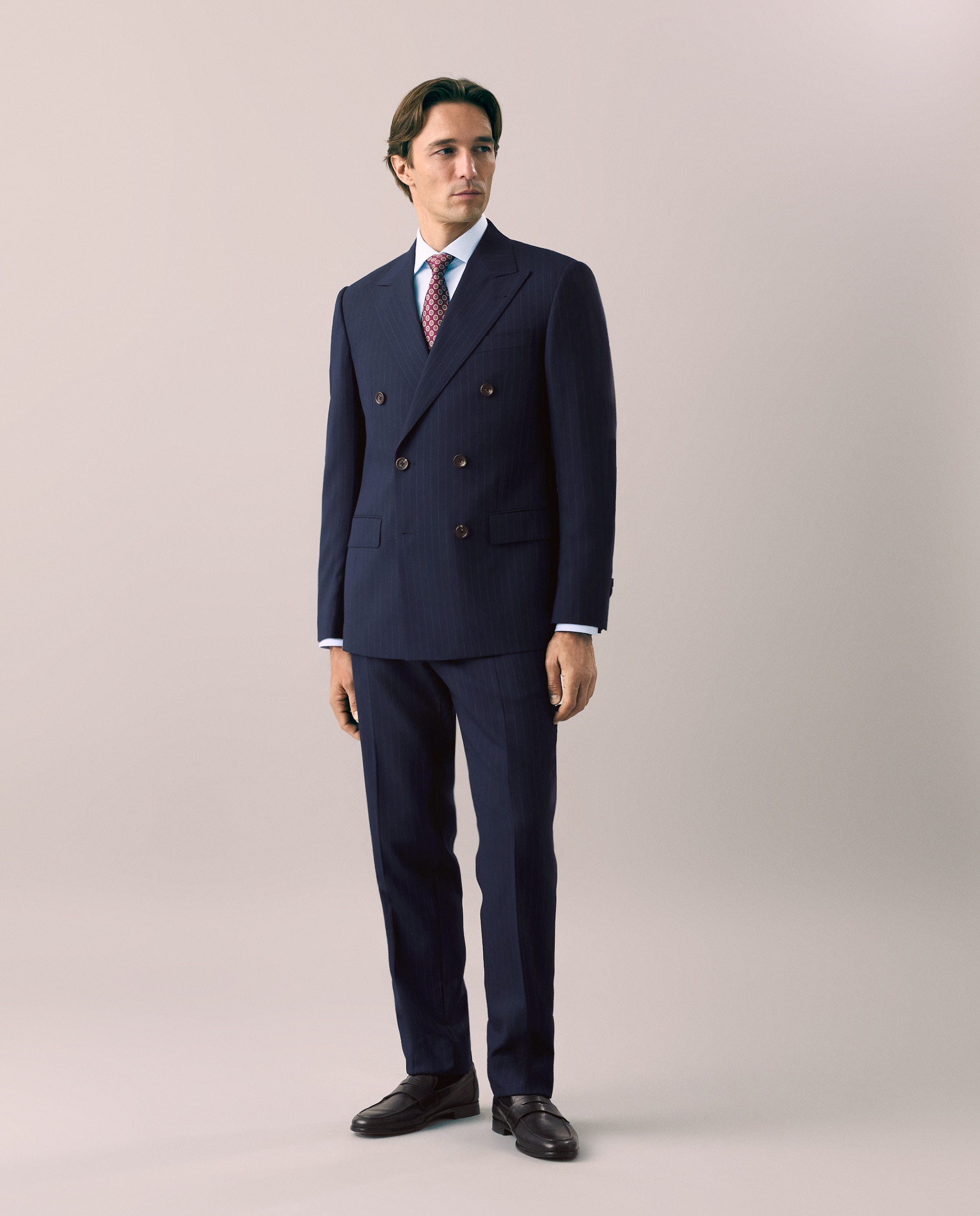 Imagem 0 de Fato Cruzado Slim Fit com Risca Diplomática.
